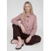 Rabe - 57-111020 Roze vest met knopen daim look.